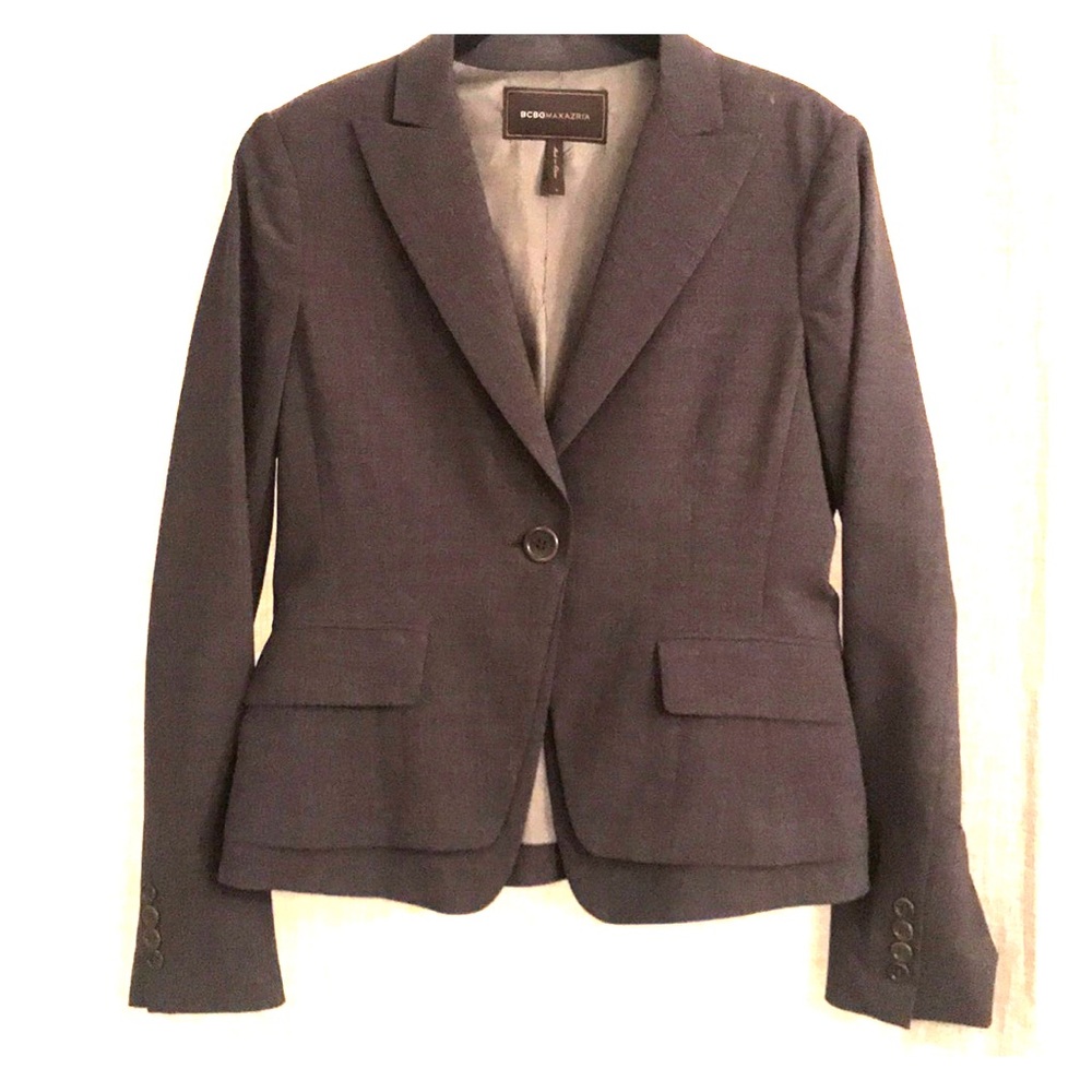 BCBG Blazer. Dark Gray/hint of blue.